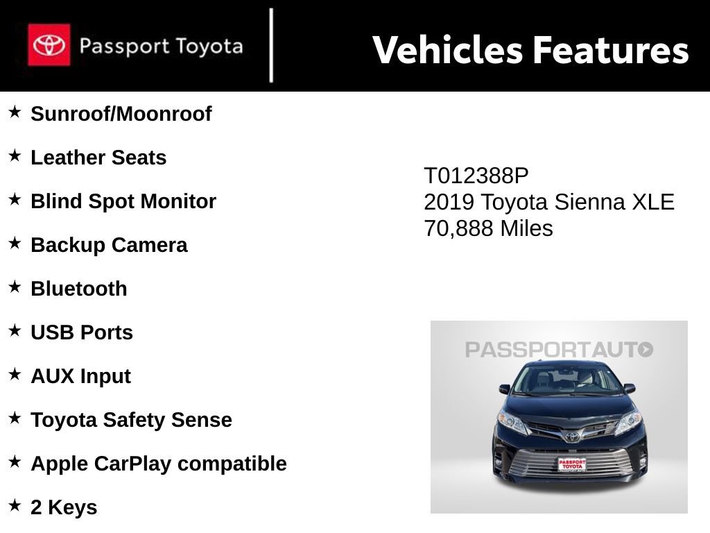 Used 2019 Toyota Sienna XLE image 9