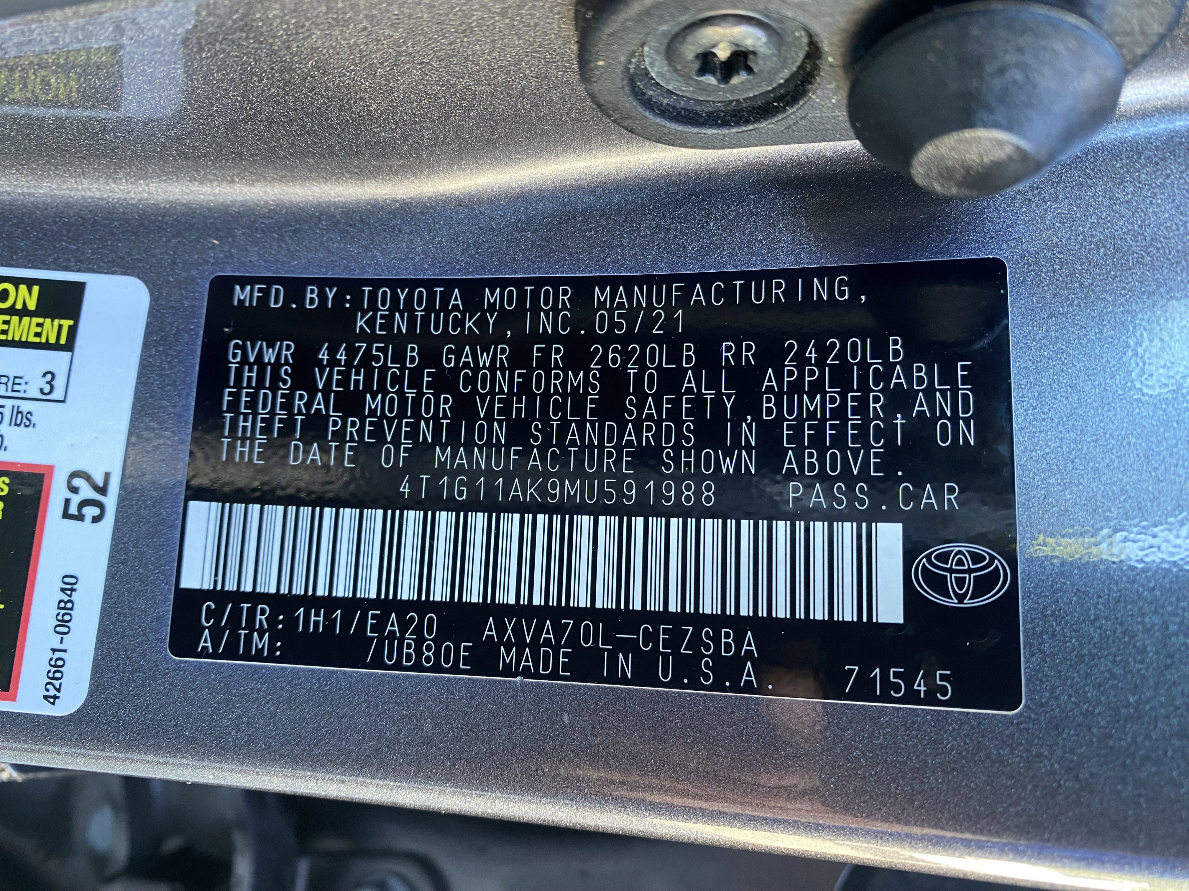 Used 2021 Toyota Camry SE FWD image 35
