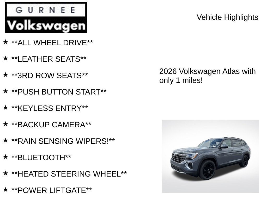 New 2026 Volkswagen Atlas SE AWD/4WD image 8