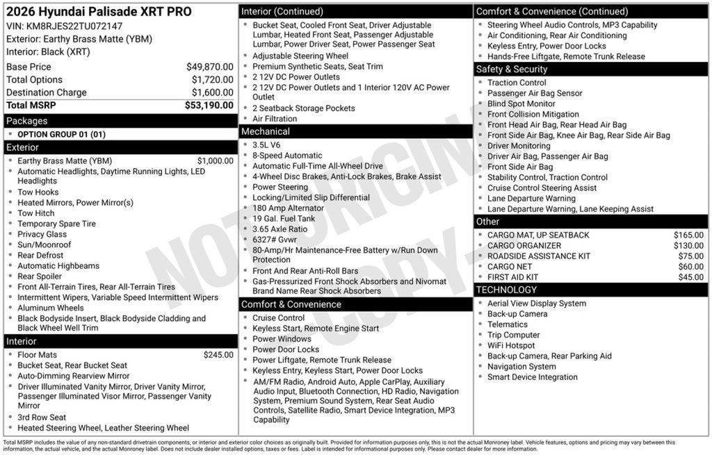 New 2026 Hyundai Palisade XRT Pro image 5