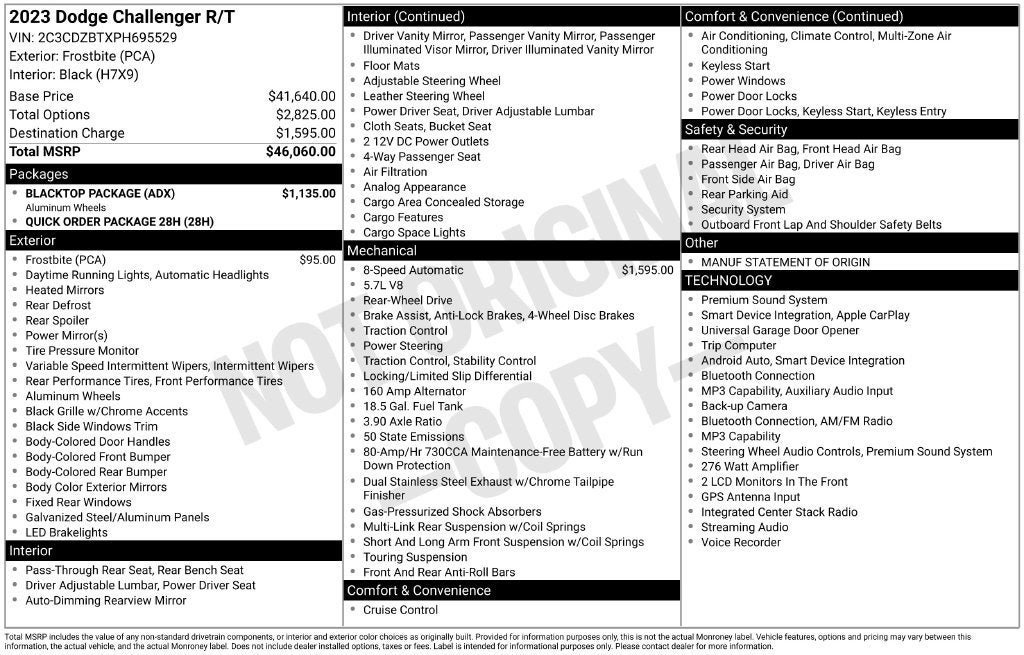 Used 2023 Dodge Challenger R/T w/ Blacktop Package RWD image 6