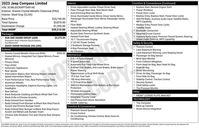 Used 2023 Jeep Compass Limited w/ Sun and Sound Group AWD/4WD image 5