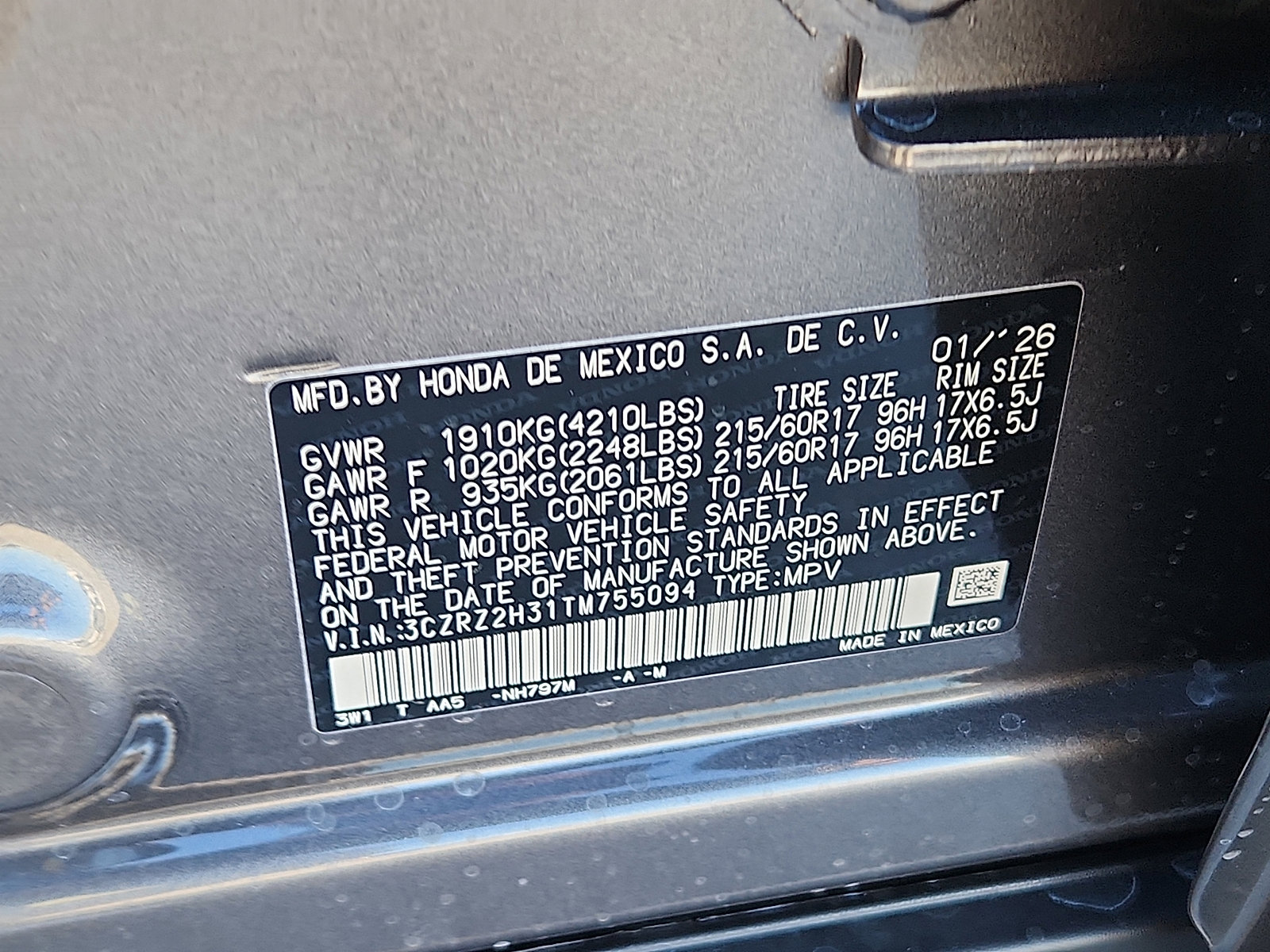 New 2026 Honda HR-V LX image 15