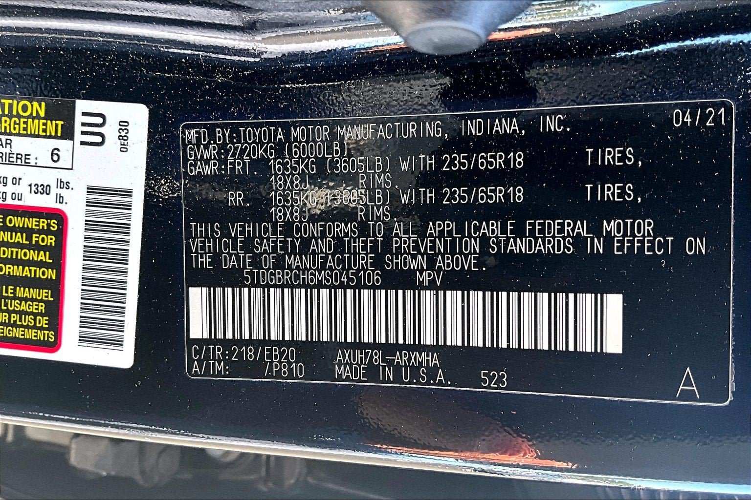 Used 2021 Toyota Highlander XLE AWD/4WD image 31