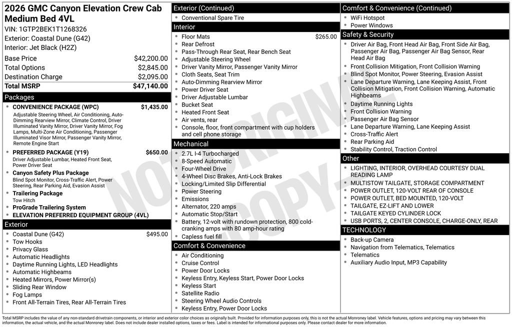 New 2026 GMC Canyon Elevation w/ Convenience Package AWD/4WD image 11