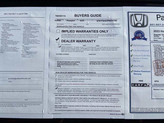 Used 2023 Honda Passport Elite image 5