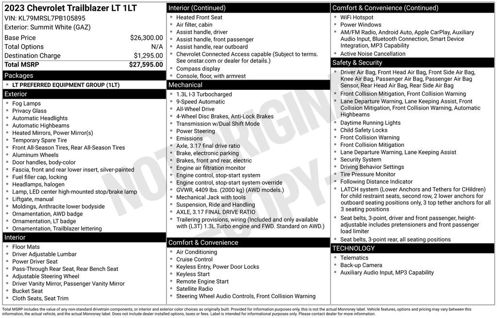 Used 2023 Chevrolet TrailBlazer LT AWD/4WD image 6