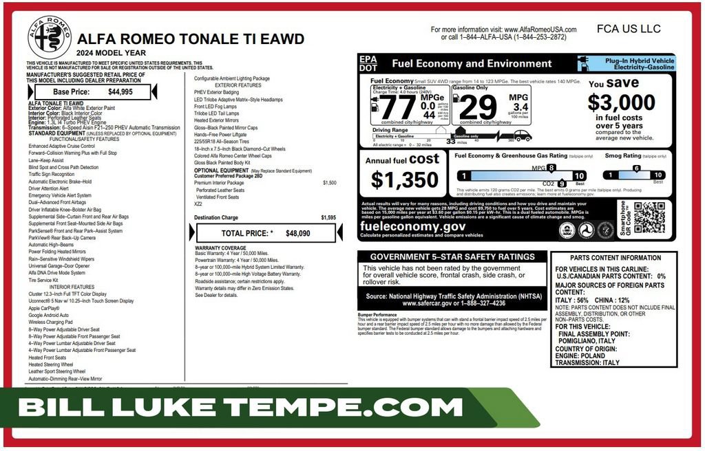 Used 2024 Alfa Romeo Tonale Ti w/ Premium Interior Package