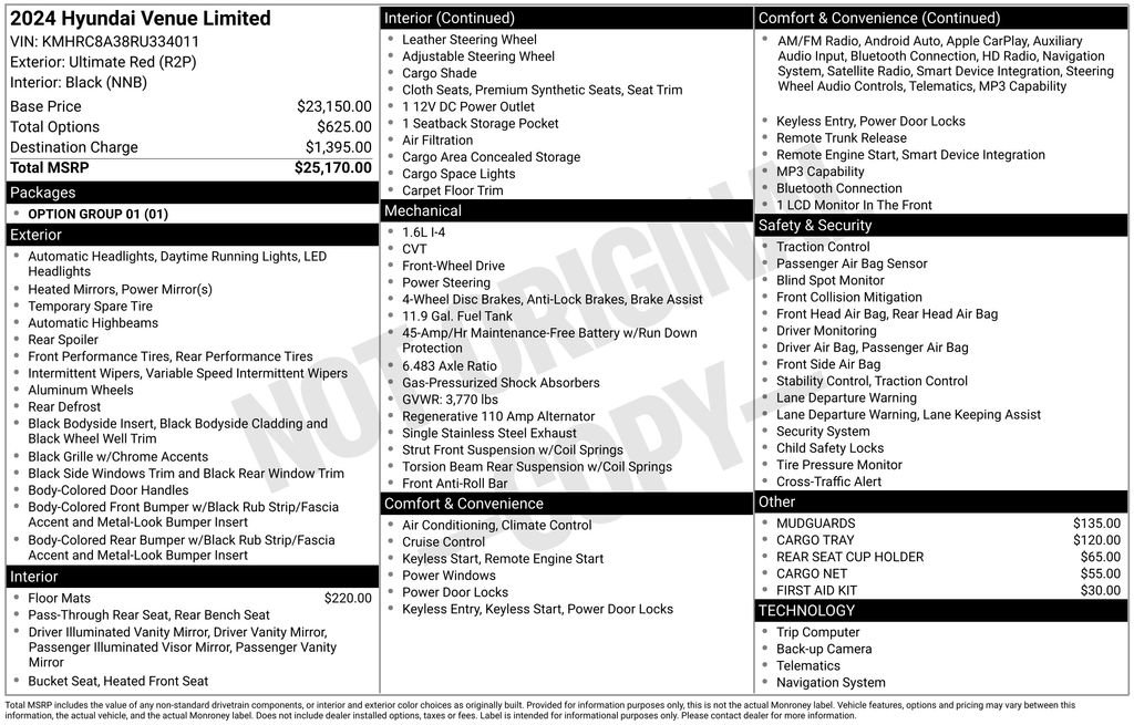 Used 2024 Hyundai Venue Limited FWD image 16