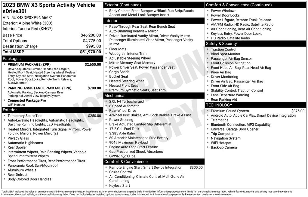 Used 2023 BMW X3 sDrive30i w/ Premium Package RWD image 39
