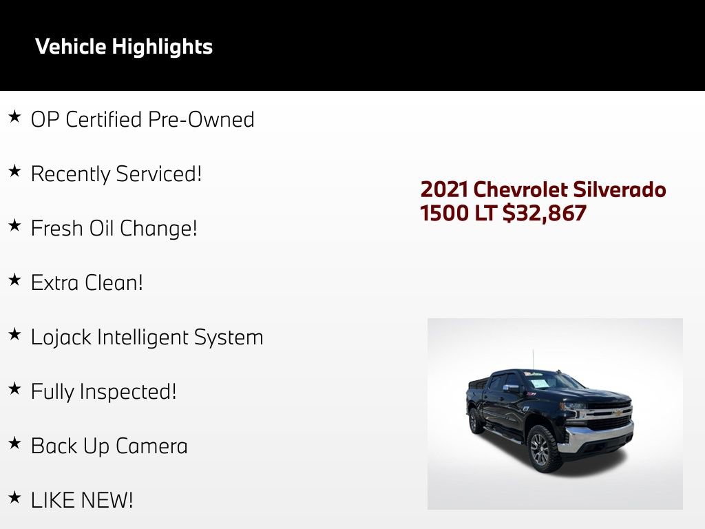 Used 2021 Chevrolet Silverado 1500 LT w/ Z71 Off-Road Package AWD/4WD image 2