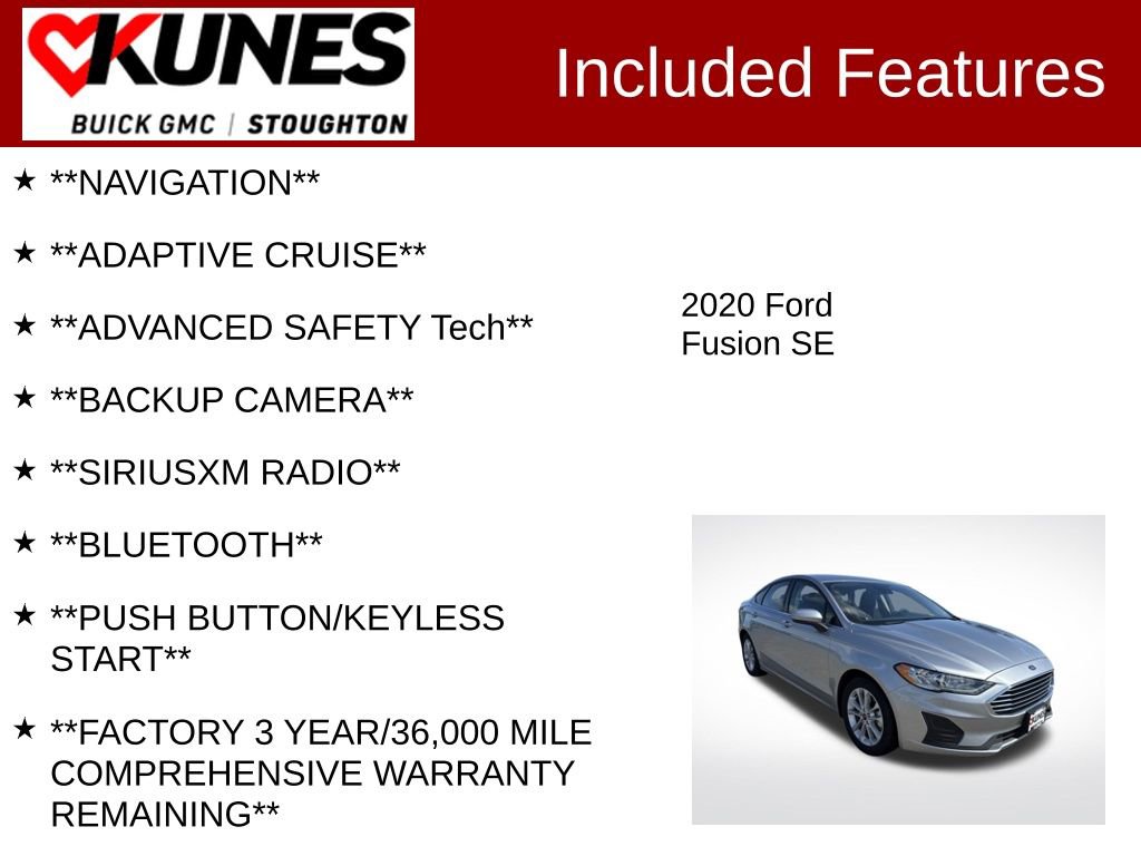 Used 2020 Ford Fusion SE image 2