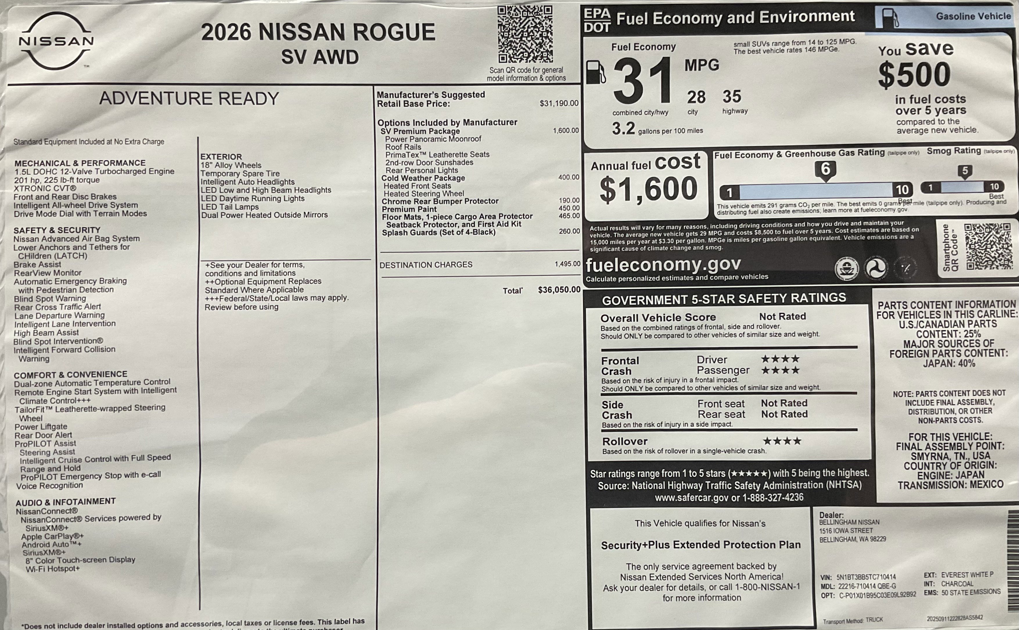 Used 2026 Nissan Rogue SV w/ SV Premium Package image 45
