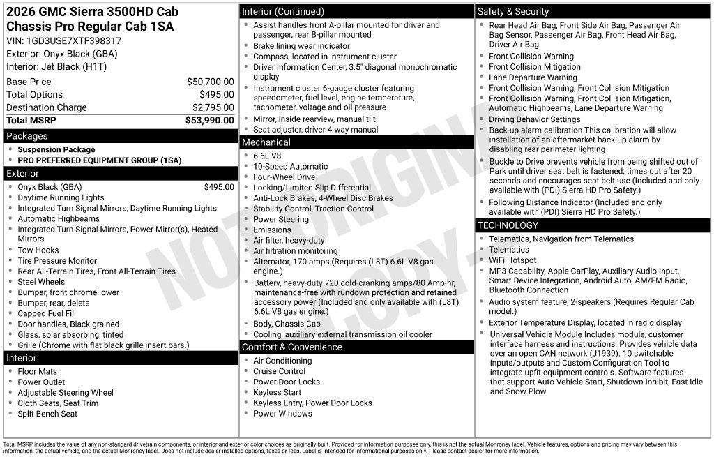 New 2026 GMC Sierra 3500 Pro AWD/4WD image 3