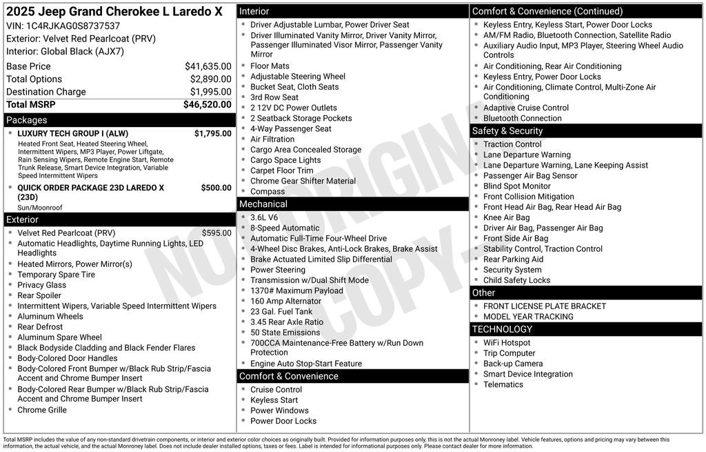 New 2025 Jeep Grand Cherokee L Laredo w/ Luxury Tech Group I image 4