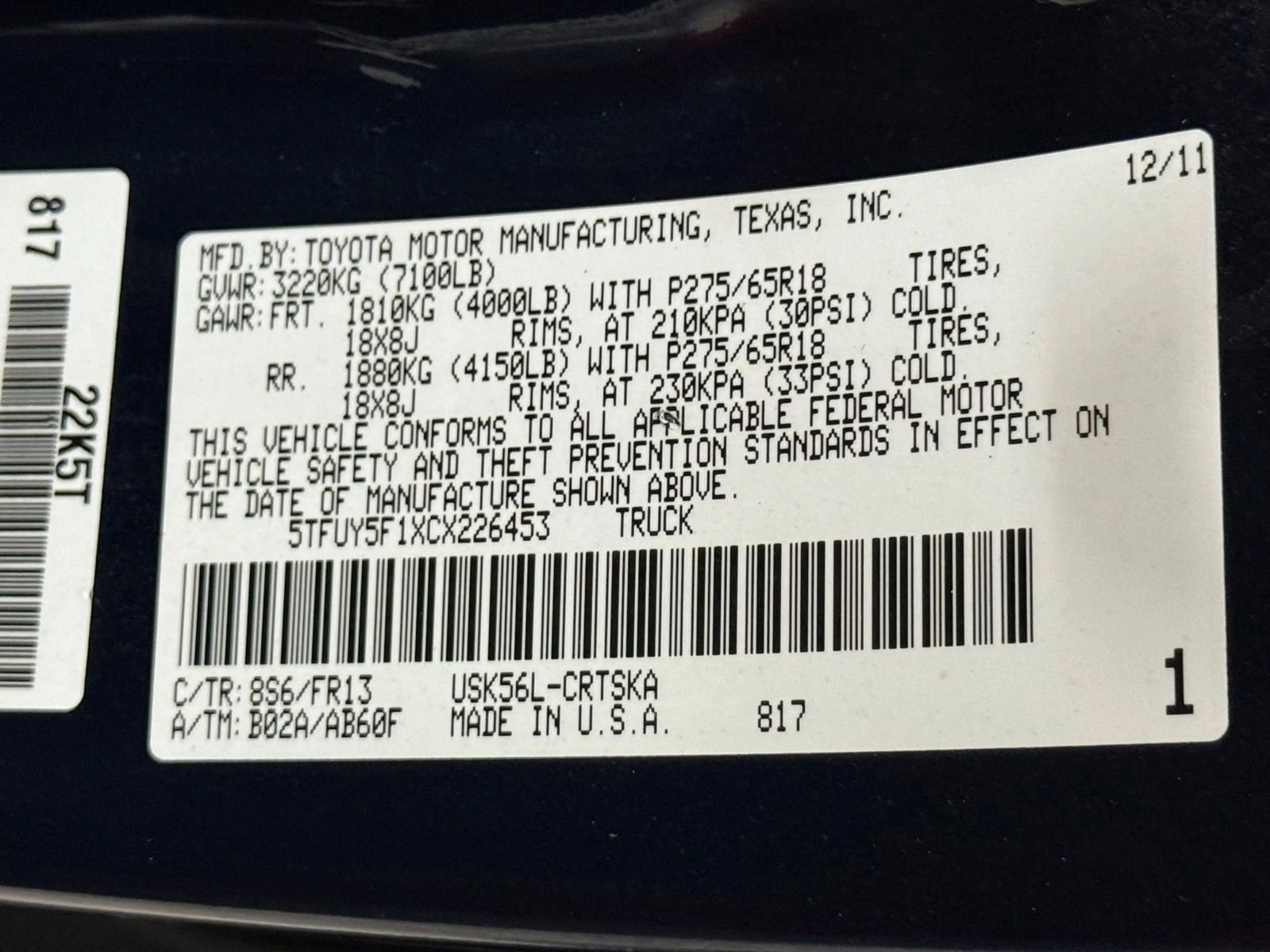 Used 2012 Toyota Tundra 4x4 Double Cab w/ TRD Off-Road Pkg image 39