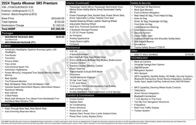 Used 2024 Toyota 4Runner SR5 Premium w/ Moonroof Package AWD/4WD image 8