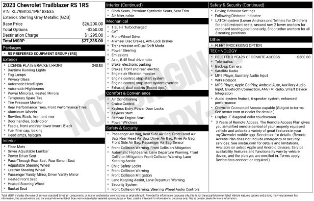 Used 2023 Chevrolet TrailBlazer RS FWD image 33