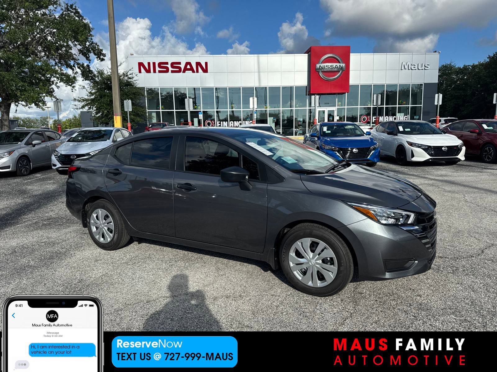 New 2025 Nissan Versa S w/ Trunk Package