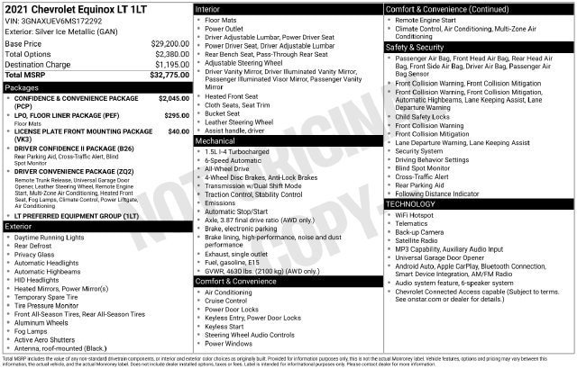 Used 2021 Chevrolet Equinox LT AWD/4WD image 4