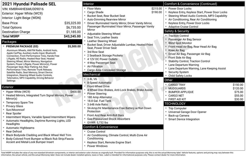 Used 2021 Hyundai Palisade SEL w/ Premium Package FWD image 16