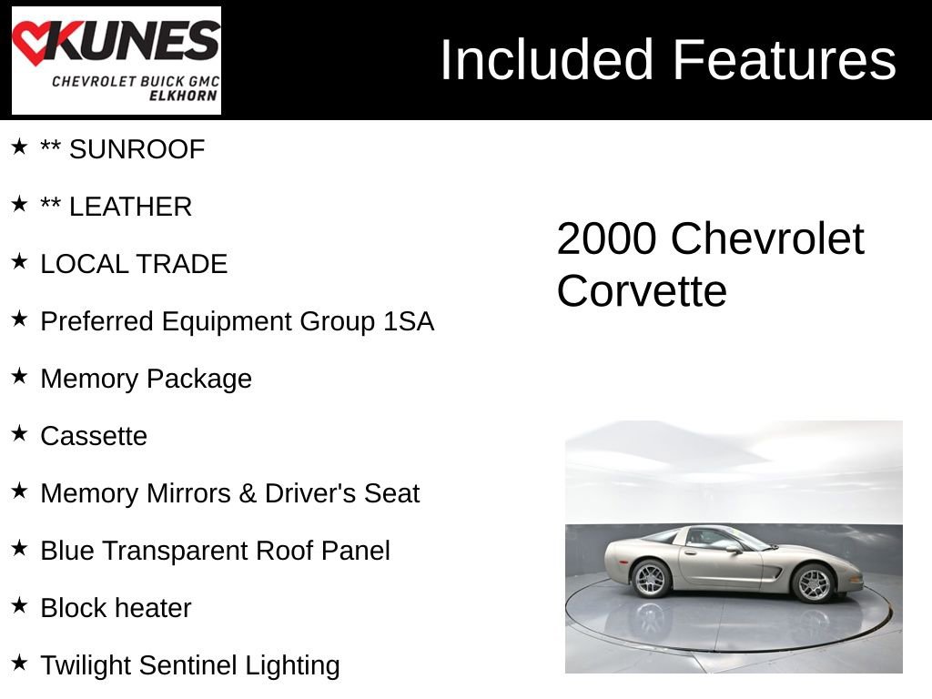 Used 2000 Chevrolet Corvette Coupe w/ Memory Pkg image 2