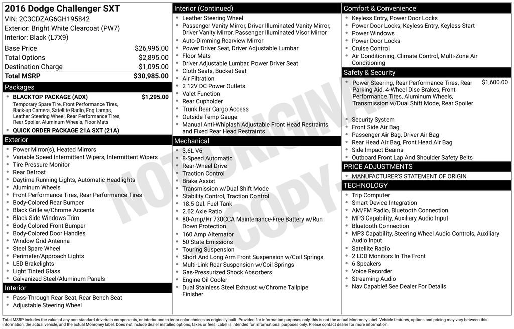 Used 2016 Dodge Challenger SXT w/ Blacktop Package image 27