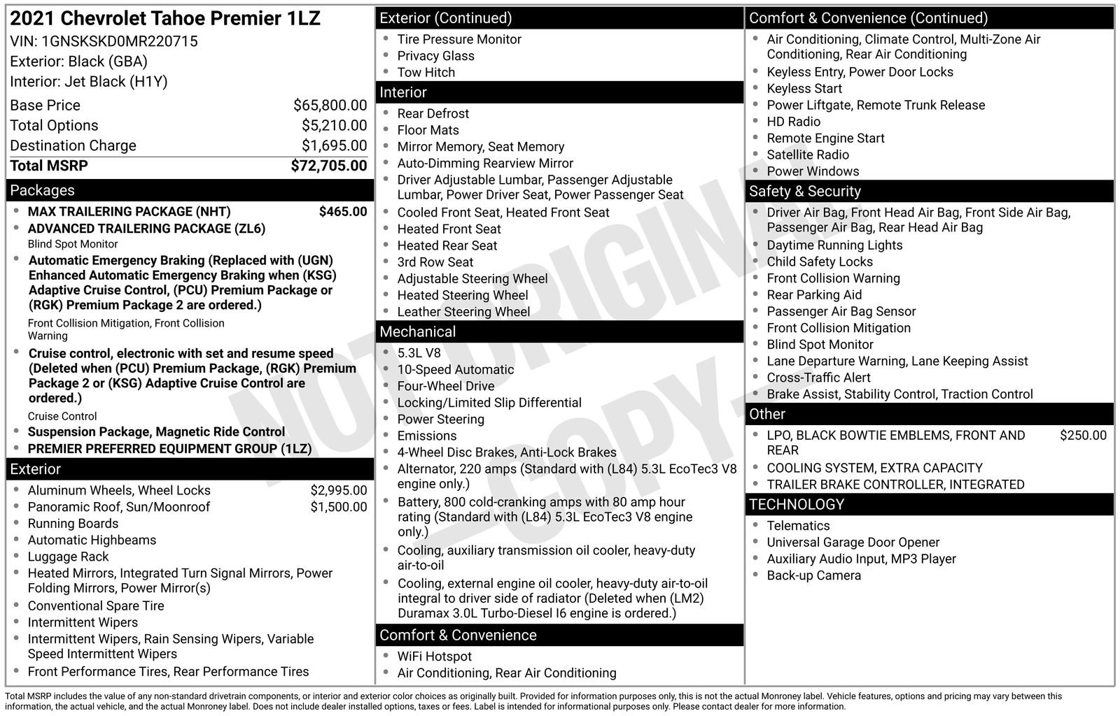 Used 2021 Chevrolet Tahoe Premier w/ Max Trailering Package image 14