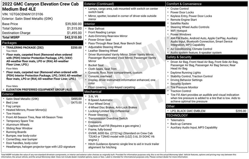 Used 2022 GMC Canyon Elevation w/ Trailering Package image 2