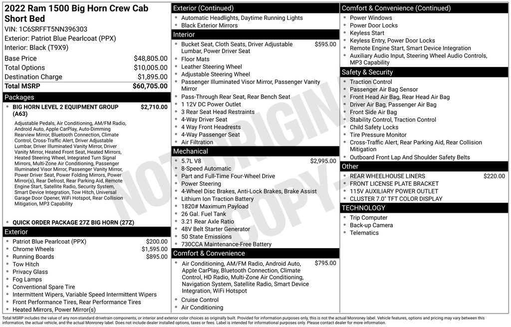 Used 2022 RAM 1500 Big Horn AWD/4WD image 53