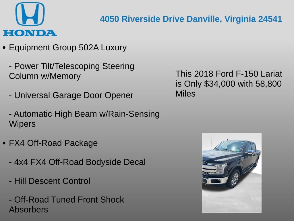 Used 2018 Ford F150 Lariat w/ Equipment Group 502A Luxury AWD/4WD image 17