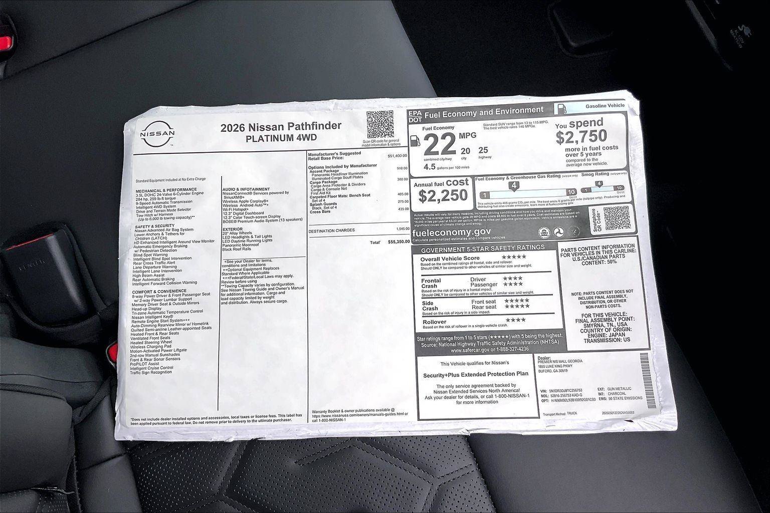 New 2026 Nissan Pathfinder Platinum w/ Accent Package AWD/4WD image 14