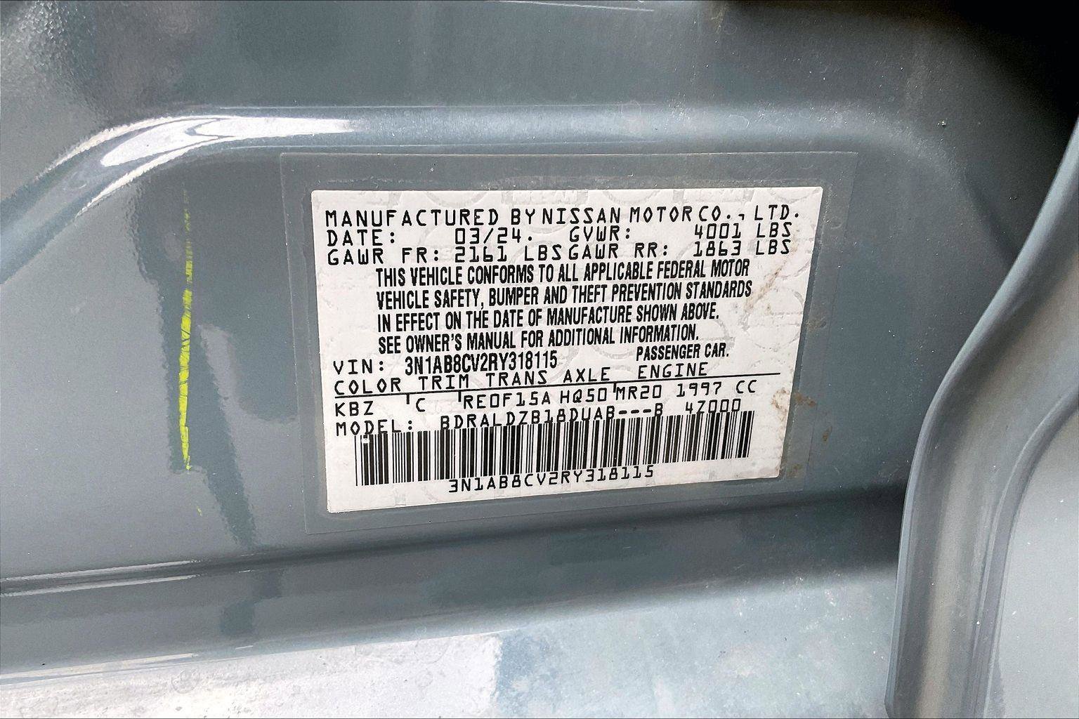 Certified 2024 Nissan Sentra SV w/ SV Premium Package FWD image 34