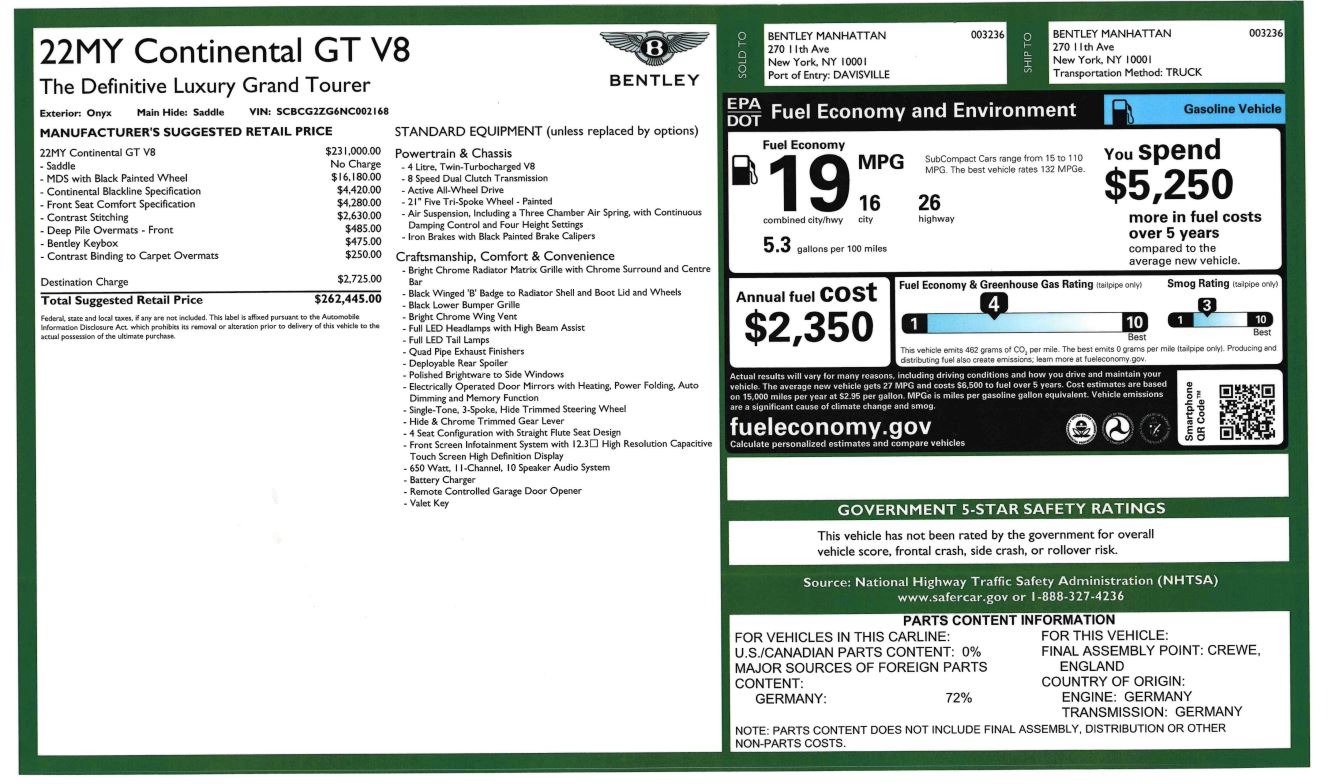 Certified 2022 Bentley Continental GT AWD/4WD image 26