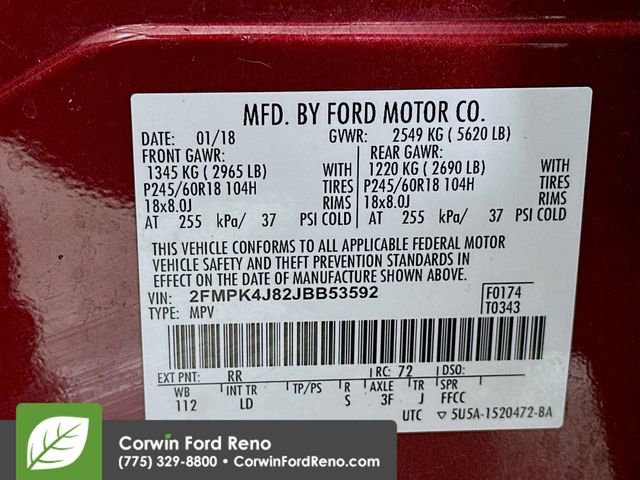 Certified 2018 Ford Edge SEL w/ Equipment Group 201A AWD/4WD image 31