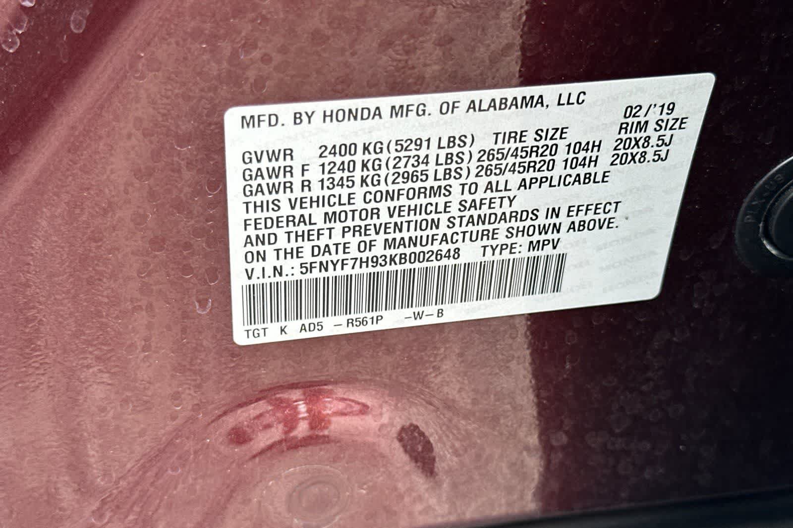 Used 2019 Honda Passport Touring image 30