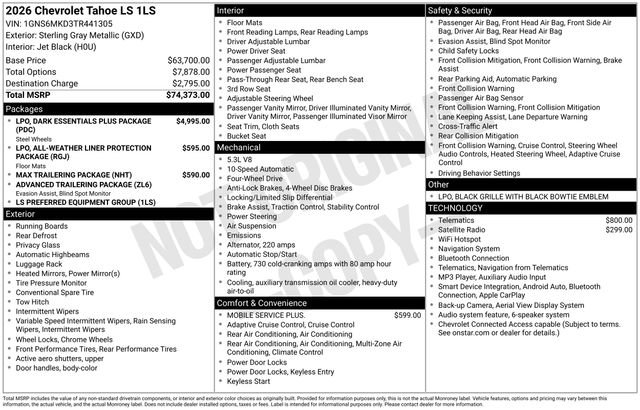 New 2026 Chevrolet Tahoe LS AWD/4WD image 4