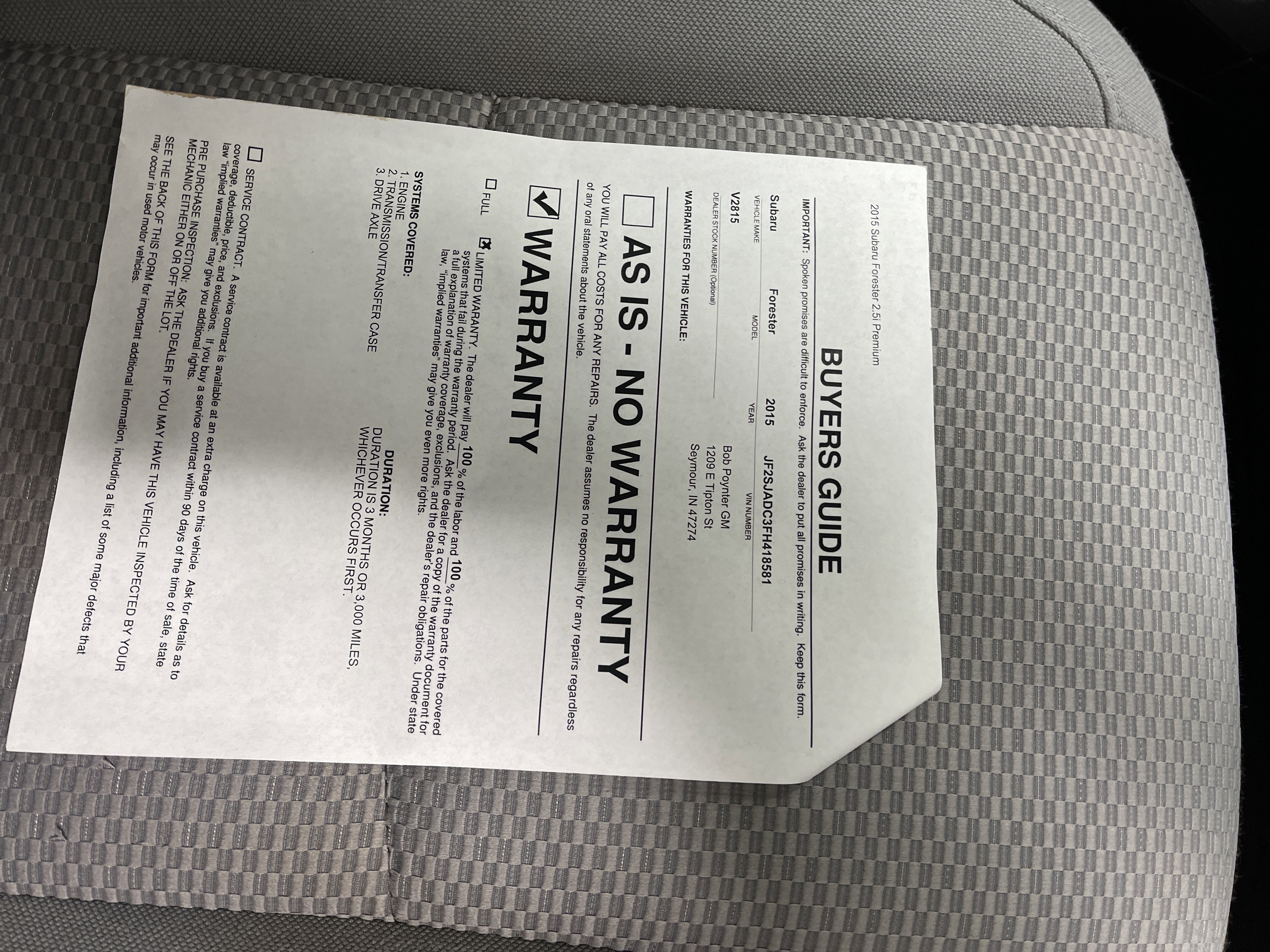 Used 2015 Subaru Forester 2.5i Premium w/ All-Weather Package image 27