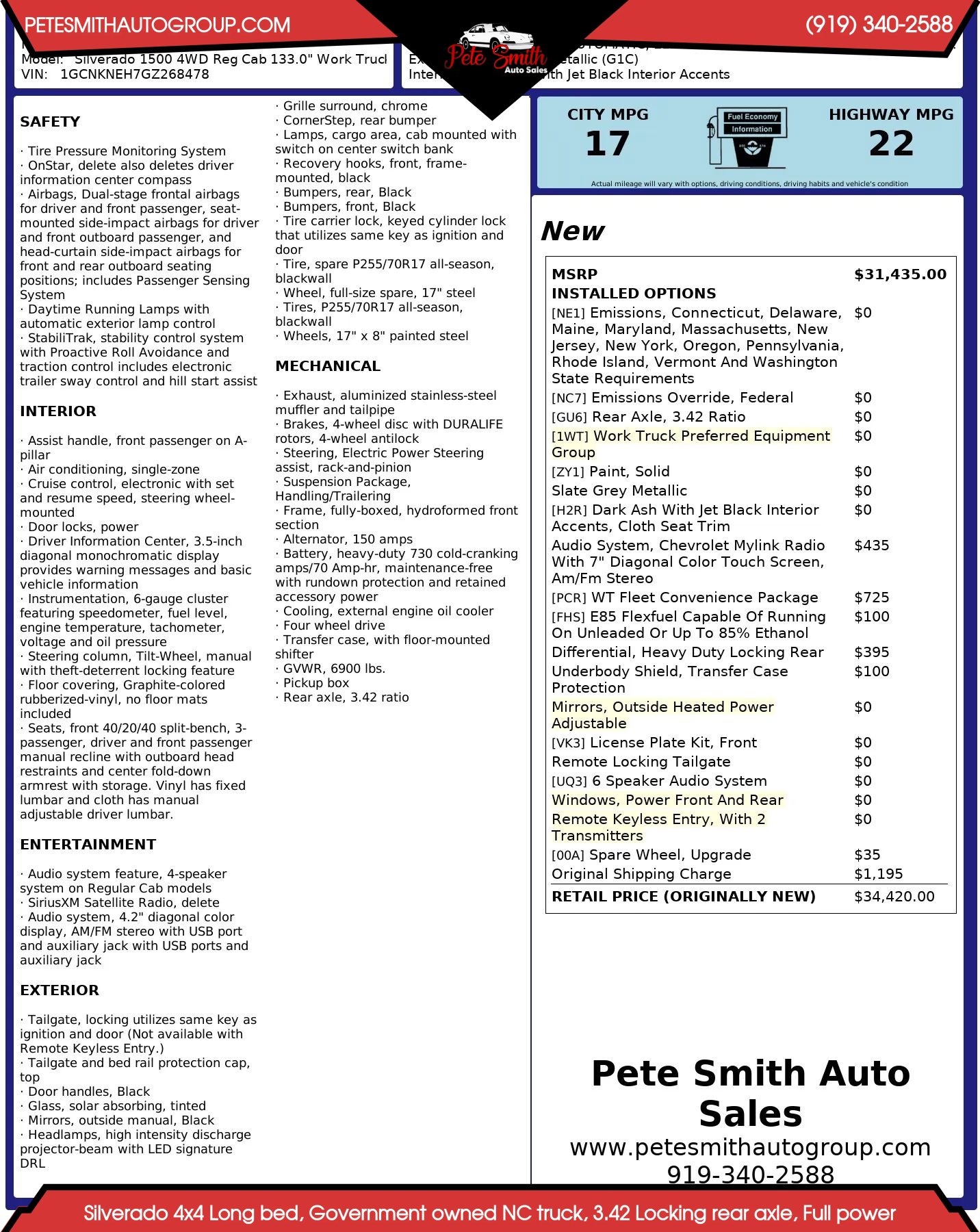 Used 2016 Chevrolet Silverado 1500 W/T w/ WT Fleet Convenience Package image 29