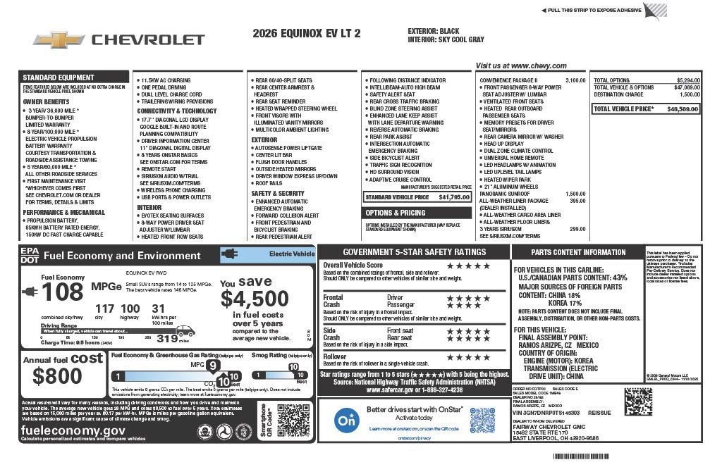 New 2026 Chevrolet Equinox EV LT w/ Convenience Package II FWD image 4