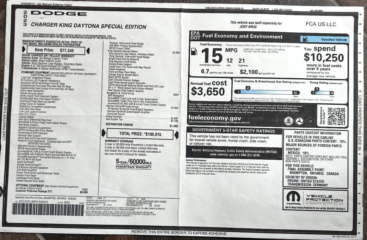 Used 2023 Dodge Charger SRT Hellcat RWD image 57