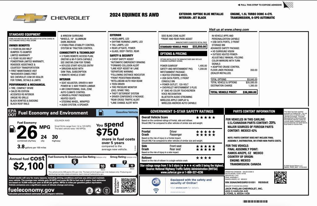 Used 2024 Chevrolet Equinox RS image 2