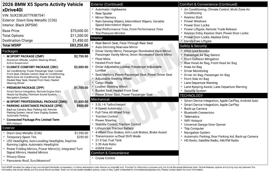 Used 2026 BMW X5 xDrive40i w/ M Sport Package AWD/4WD image 12