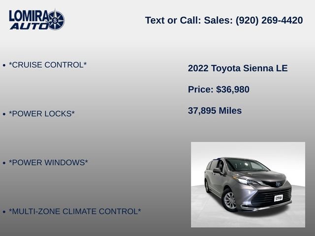 Used 2022 Toyota Sienna LE FWD image 8