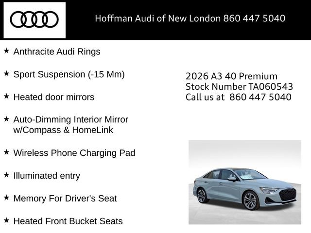 New 2026 Audi A3 2.0T Premium AWD/4WD image 16