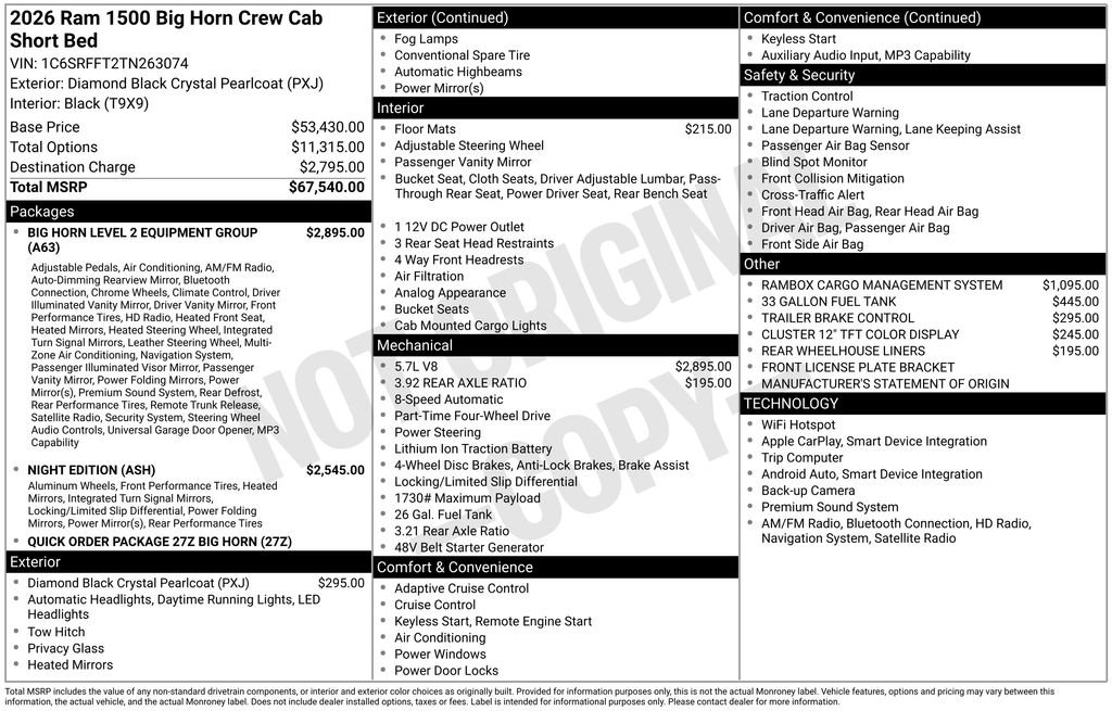New 2026 RAM 1500 Big Horn AWD/4WD image 31