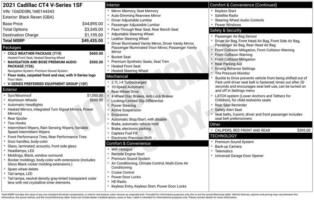 Used 2021 Cadillac CT4 V w/ Cold Weather Package image 4