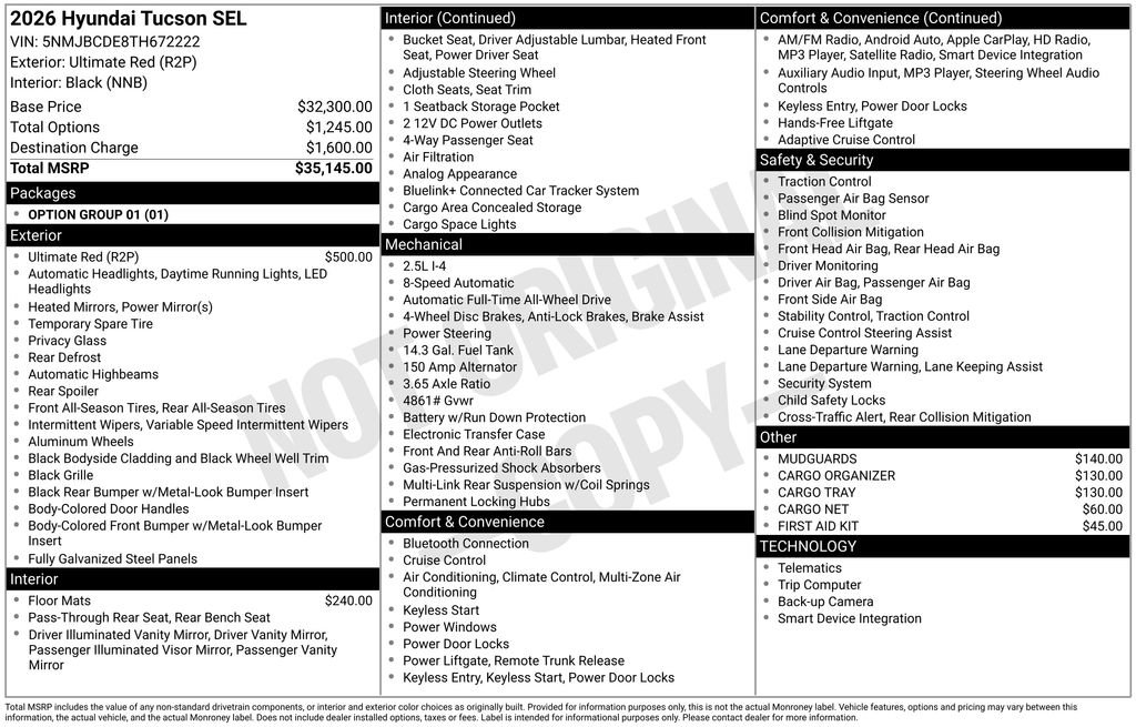 New 2026 Hyundai Tucson SEL AWD/4WD image 5