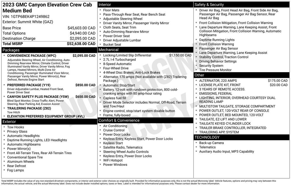Used 2023 GMC Canyon Elevation w/ Convenience Package AWD/4WD image 26
