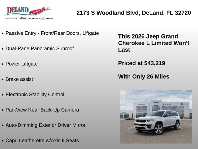 New 2026 Jeep Grand Cherokee L Limited w/ Luxury Tech Group II RWD image 29